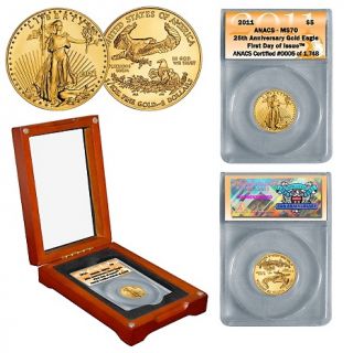 2011 ANACS MS70 FDOI LE of 1748 $5 Gold Eagle Coin