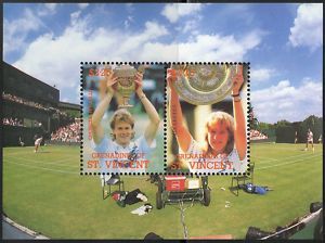 1988 Edberg Steffi Graf Wimbledon Tennis Stamp Sheet