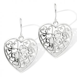 Jewelry Earrings Drop Sterling Silver Heart Cutout Earrings