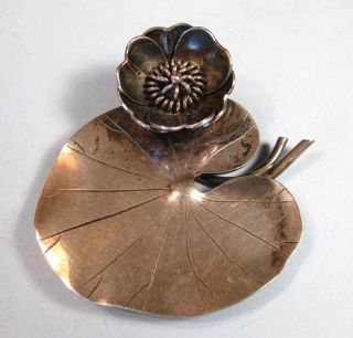 1952 A Michelsen Gertrude Engel Rougie Sterling Lilly Pad Pin Sweden