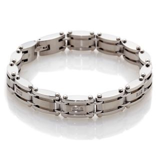 mens stainless steel 8 12 bracelet with diamond acce d