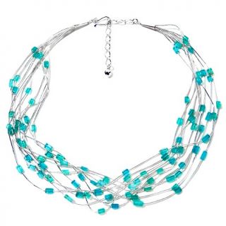  Necklaces Beaded Jay King 10 Strand Liquid Silver Apatite Necklace
