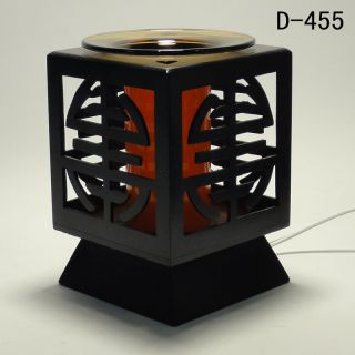 description chinese style wooden electric oil warmer aroma lamp with