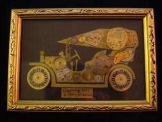 Epic Chevrolet 1914 Horological Automobilia Steampunk Man Cave Collage