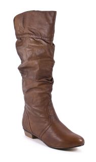  Candence Womens Leather Brown Tan Slouch Boots Shoes 8 New