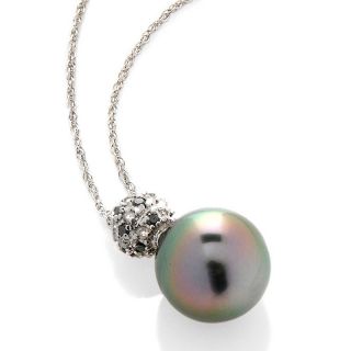 Designs by Turia 11 12mm Cultured Tahitian Pearl and .28ct Black and