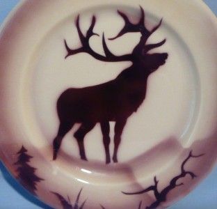 Puple Jackson China Airbrush Elk / Moose Dinner Plate Restaurant Ware