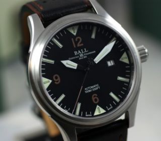Ball Fireman with Brown Accents on Leather Strap Mint Condition