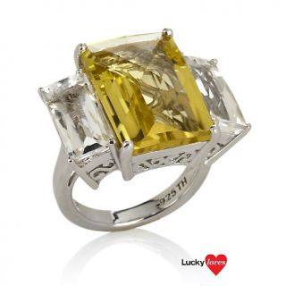 Brodie 13.56ct Canary Quartz and White Quartz Sterling Silver Ring