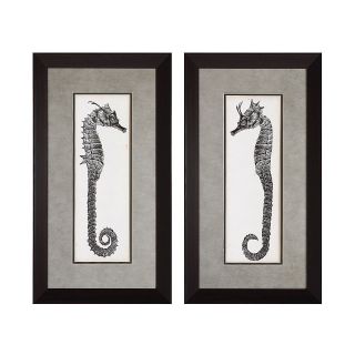  Yip Home Set of 2 Framed Prints   Seahorse I/II 15 X 27