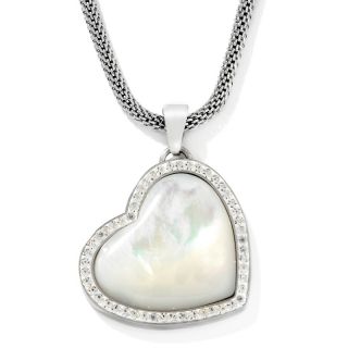 Stately Steel Stately Steel Mother of Pearl and Pavé Crystal Heart