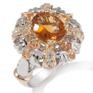  two tone fire citrine topaz and golden sapphire ring rating 13 $ 89 95