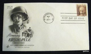 Ernie Pyle 1971 First Day Cover World War II Frontline Reporter Art