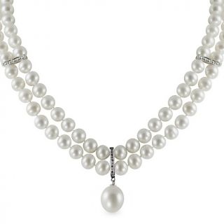 Jewelry Necklaces Strand Imperial Pearls 14K Gold Diamond Double