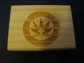 Engraved Medical Marijuana Wood Box Trinket Box Jewelry Box Stash Box