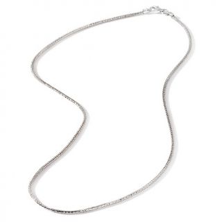 Sterling Silver Rhodium Plated 1.5mm Diamond cut Snake Chain