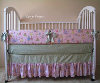 Petite Playmates Toile Baby Crib Bedding Set Pink Girl