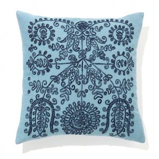 Sarita Handa Stone Blue Folk 16 Pillow