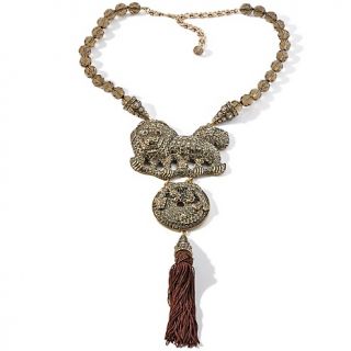 Heidi Daus The Grand Fu Tassel Drop 19 Beaded Necklace