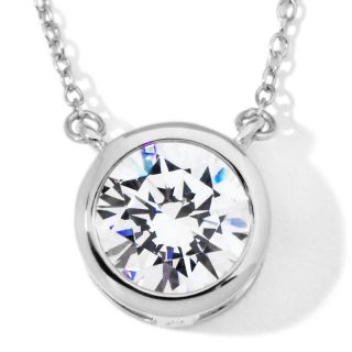  Zirconia 3ct Absolute™ Floating 9mm Round Solitaire 18 Necklace