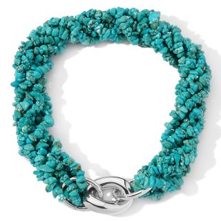  una by R.F.M.A.S. Magnesite Chip Sterling Silver 18 Torsade Necklace