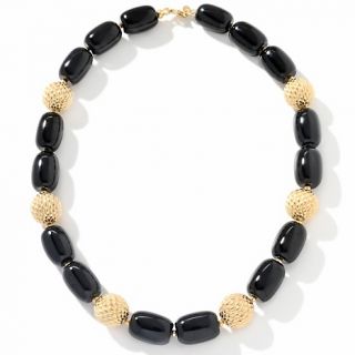 Technibond® Black Onyx and Textured Bead 19 Necklace