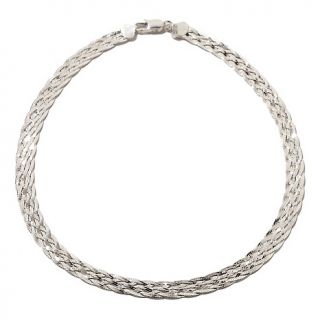  Woven Herringbone Sterling Silver 17 Necklace