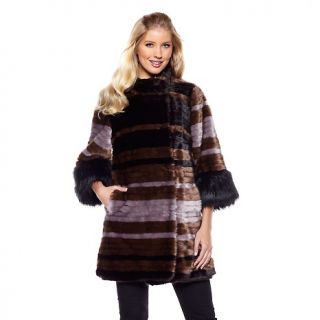 Fashion Jackets & Outerwear Faux Fur A by Adrienne Landau Striped