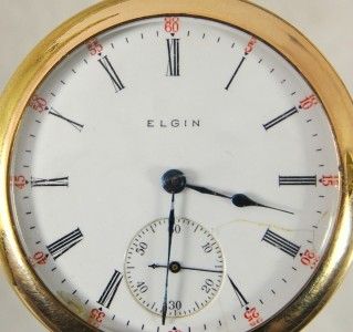 1909 Elgin Pocket Watch 16S Side Winder SW 20 Year Gold Filled Ready