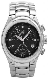 Esq by Movado Mens Black Dial Chronograph Stainless Steel Watch