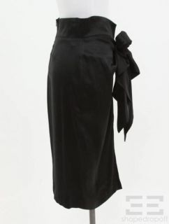 Elie Saab Black Silk Knot Front Skirt Size 44 New $1525