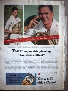 1934 Camel Cigarettes Ellsworth Vines Tennis Ad