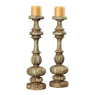  Sticks & Holders 20 Flemish Carved, Distressed Arabi Candleholders