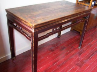 Antique Chinese Black Lacquered Hall Way Table
