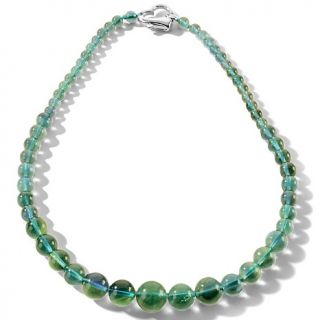 225.01ct Fluorite Bead Sterling Silver Graduated 20 Necklace