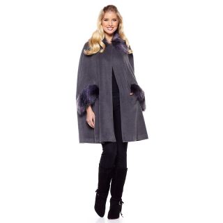  adrienne landau cape coat with faux fox trim rating 21 $ 44 96 s h