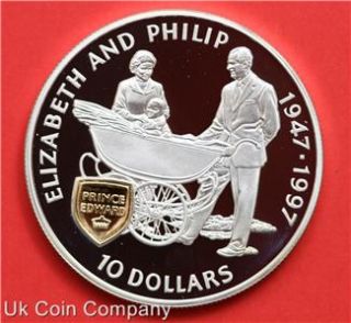  Elizabeth II Silver Gold Proof $10 Ten Dollars Crown Coin