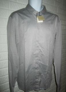 Burberry Mens Light Gray Long Sleeve Shirt Sepworth 16 41EU Retail