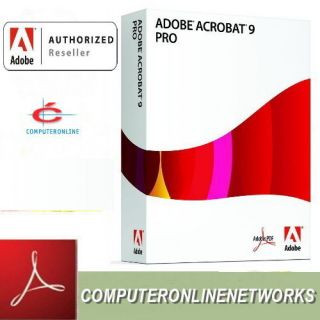  Acrobat 9 Professional Pro Full Commercial Version Windows New Not Edu