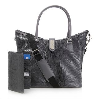 Joy Mangano Rio Collection Python Embossed Tote with Wallet