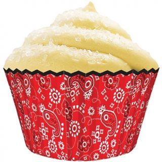 Cupcake Creations Standard Baking Cups 32 pack   Red Bandana
