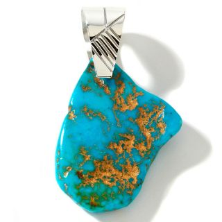  turquoise with metal matrix sterling silver pendant rating 31