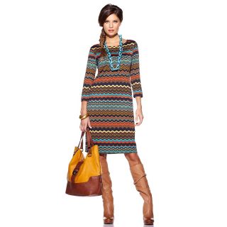 Tiana B. Show Off Color Printed Boat Neck Dress