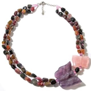 Sally C Treasures Amethyst, Rose Quartz and Tourmaline Butterfly 18