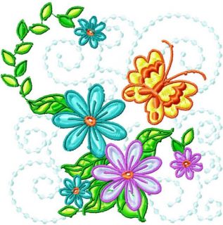 Butterfly Flower Blocks 10 Machine Embroidery Designs