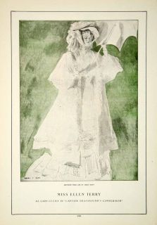 1907 Color Print Ellen Terry Henry Hutt Lady Cicily Captain Brassbound
