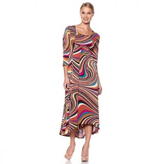 CSC® studio 3/4 Sleeve Maxi Dress with Hi Low Hem