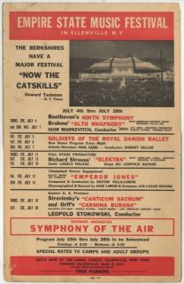 1950s Ellenville New York Music Festival Poster 