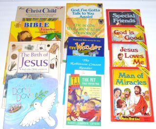 Book Lot 13 Kids Christian Religious Books See Description for Titles