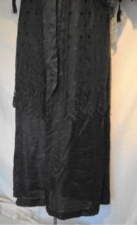 Gorgeous Edwardian Era Black Silk Lace Covered Robe B42